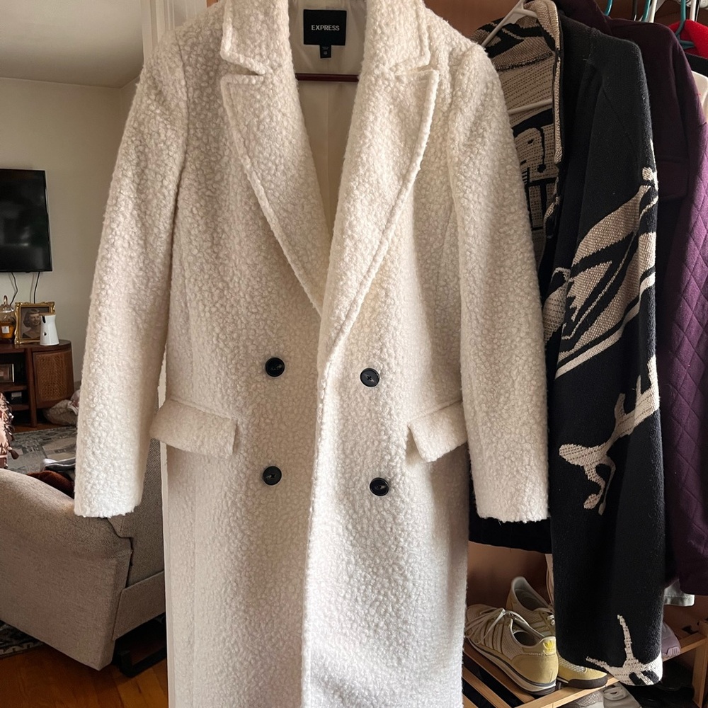 Express Women's Cream Teddy Jacket